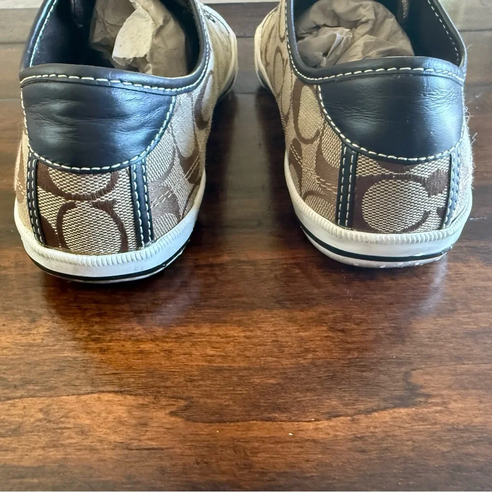 Vintage Coach Bev Signature Logo Jacquard Slip-On Sneakers - Picture 5 of 7